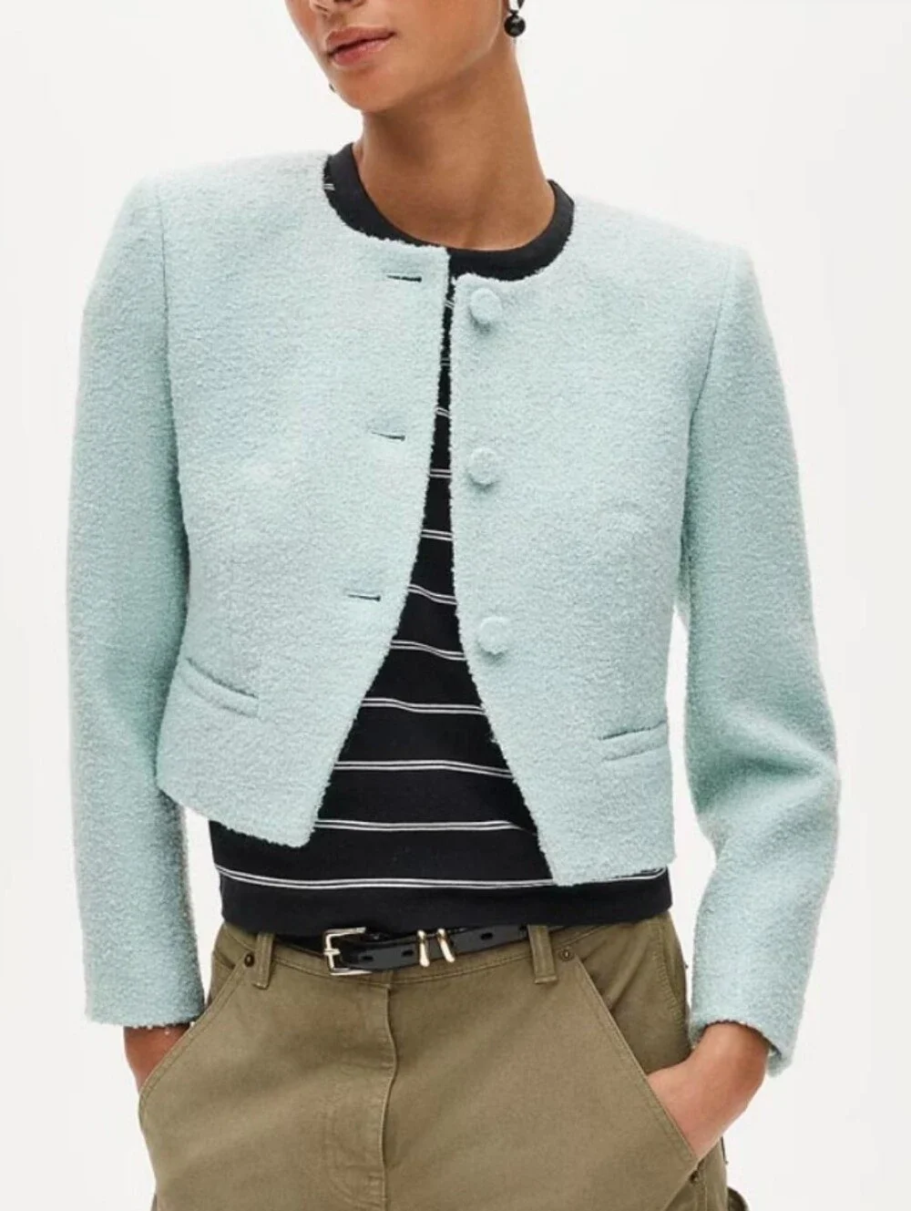 J Crew Lady jacket in bouclé tweed CS647 Size 00 NEW